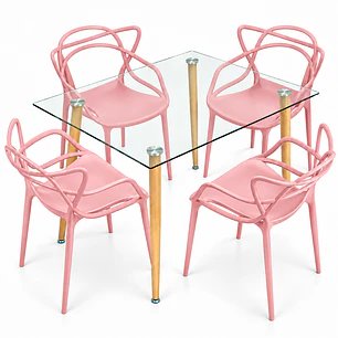 Comedor Kenia (Mesa de vidrio 120x80 + Silla master)