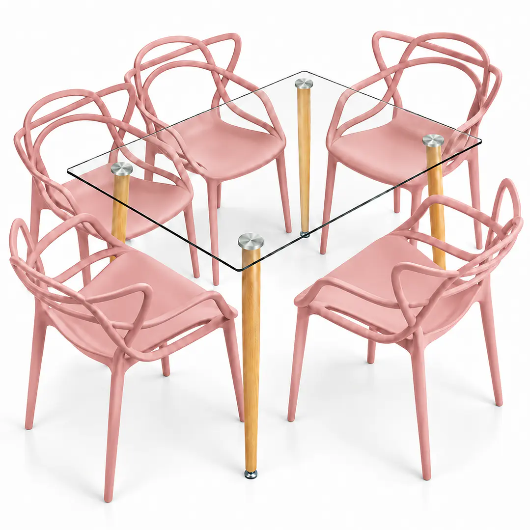 Comedor Kenia (Mesa de vidrio 120x80 + Silla master) 6