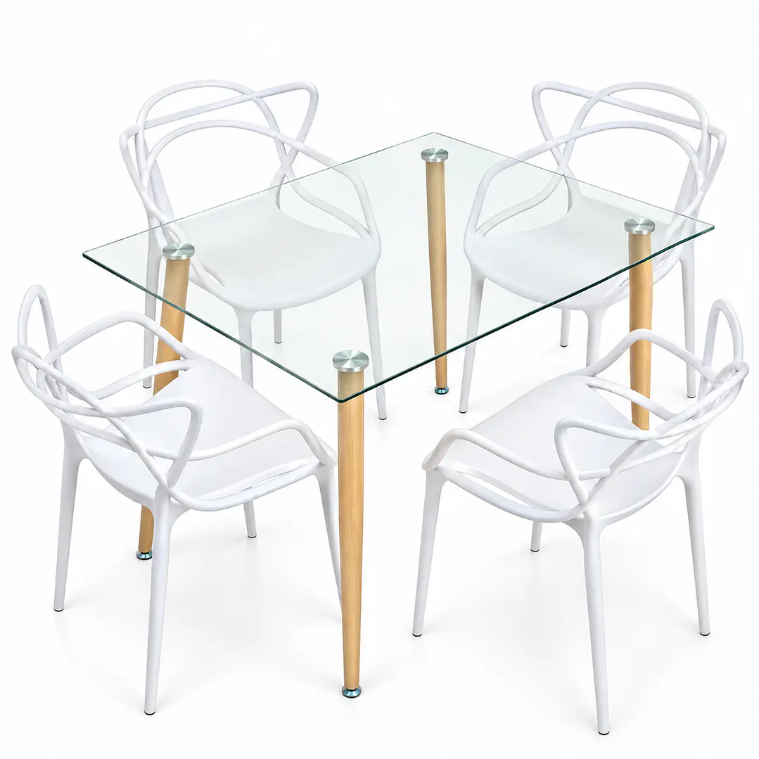 Comedor Kenia (Mesa de vidrio 120x80 + Silla master) 7