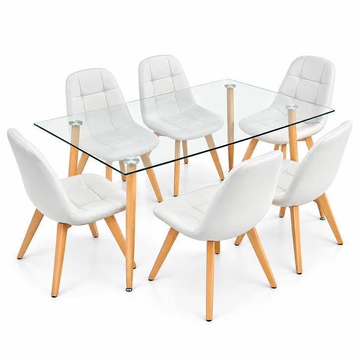 Comedor Vietnam (Mesa vidrio 120x80 + Sillas buckle velvet) 2