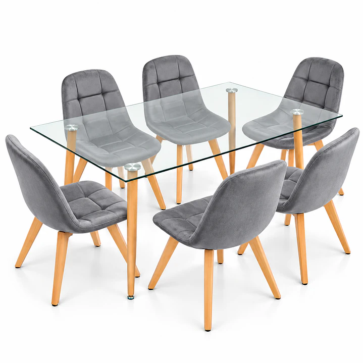 Comedor Vietnam (Mesa vidrio 120x80 + Sillas buckle velvet) 3