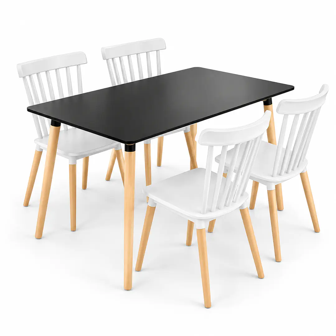 Comedor Jamaica (Mesa melamina rectangular + silla Windsor) 1