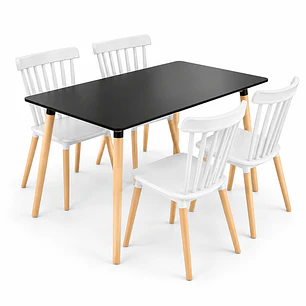 Comedor Jamaica (Mesa melamina rectangular + silla Windsor)