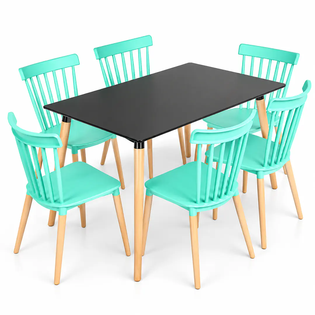 Comedor Jamaica (Mesa melamina rectangular + silla Windsor) 2