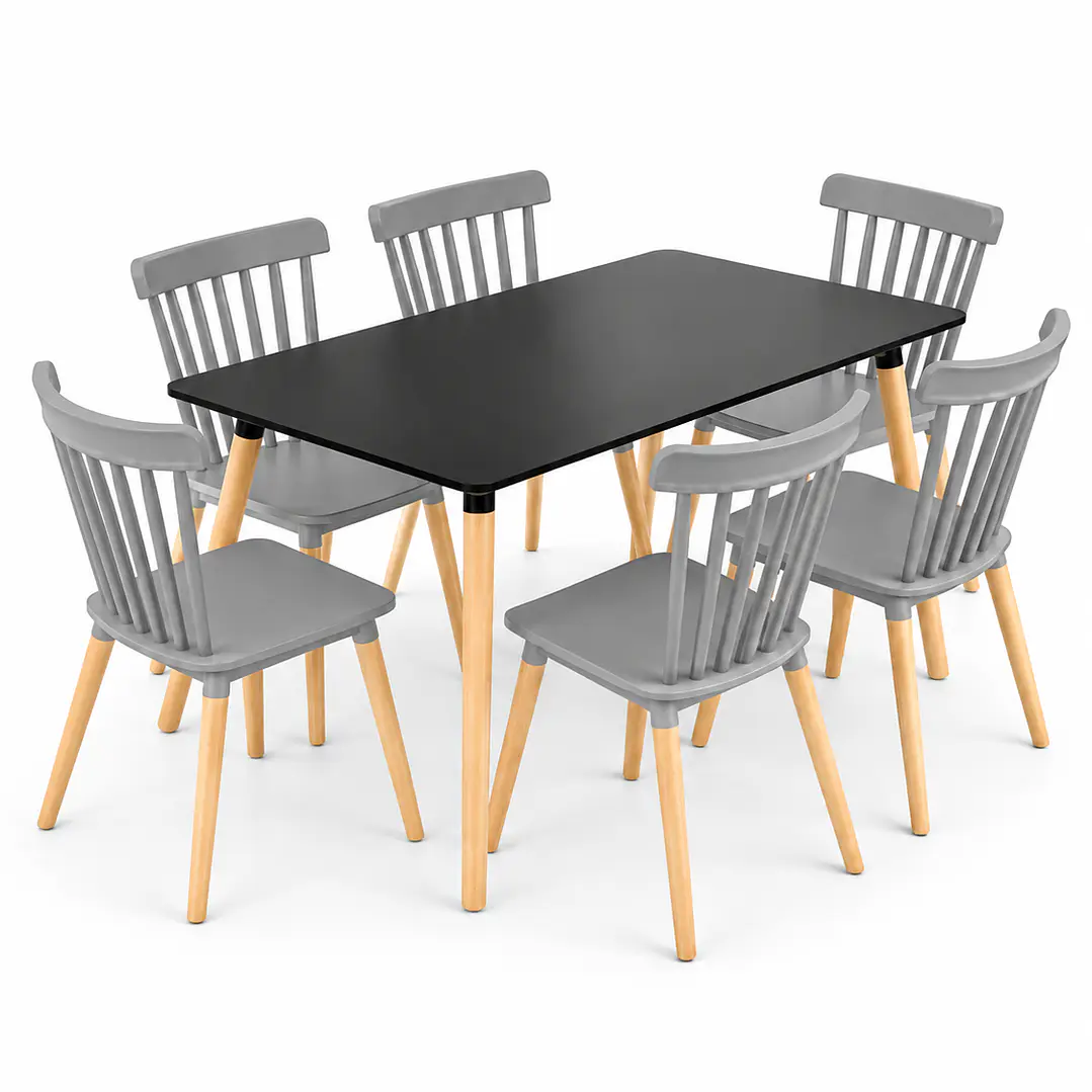 Comedor Jamaica (Mesa melamina rectangular + silla Windsor) 6