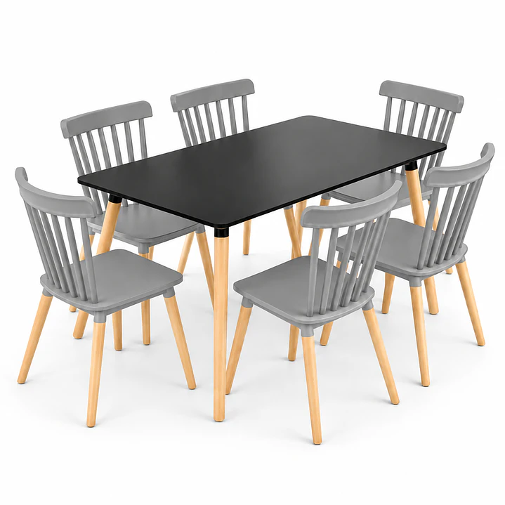 Comedor Jamaica (Mesa melamina rectangular + silla Windsor) 6