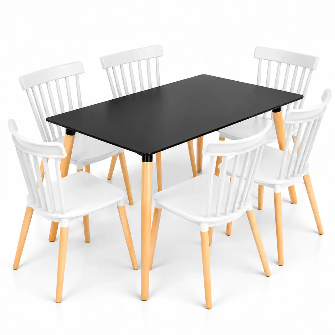 Comedor Jamaica (Mesa melamina rectangular + silla Windsor) 7