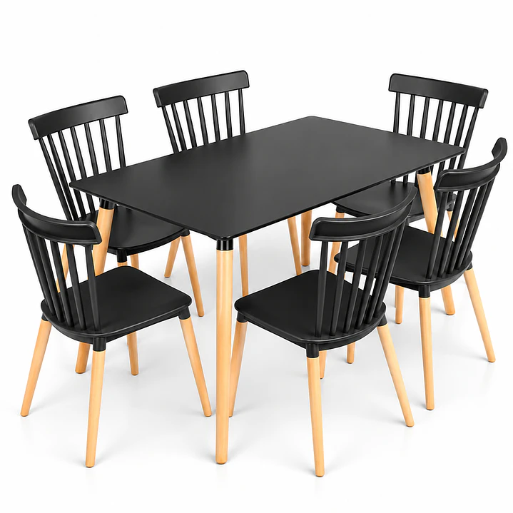 Comedor Jamaica (Mesa melamina rectangular + silla Windsor) 8