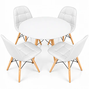 Mesa Redonda MDF + Sillas Buckles 