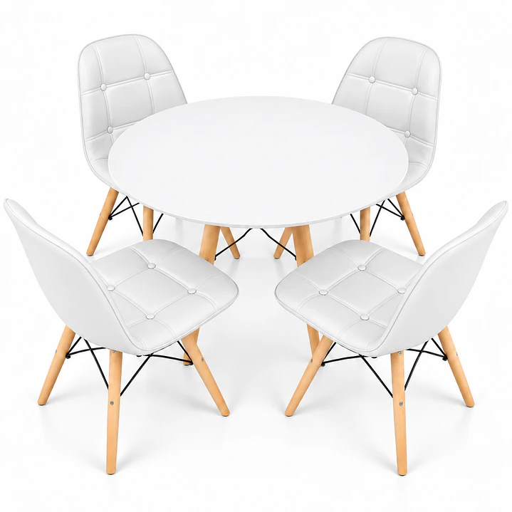 Mesa Redonda MDF + Sillas Buckles  1