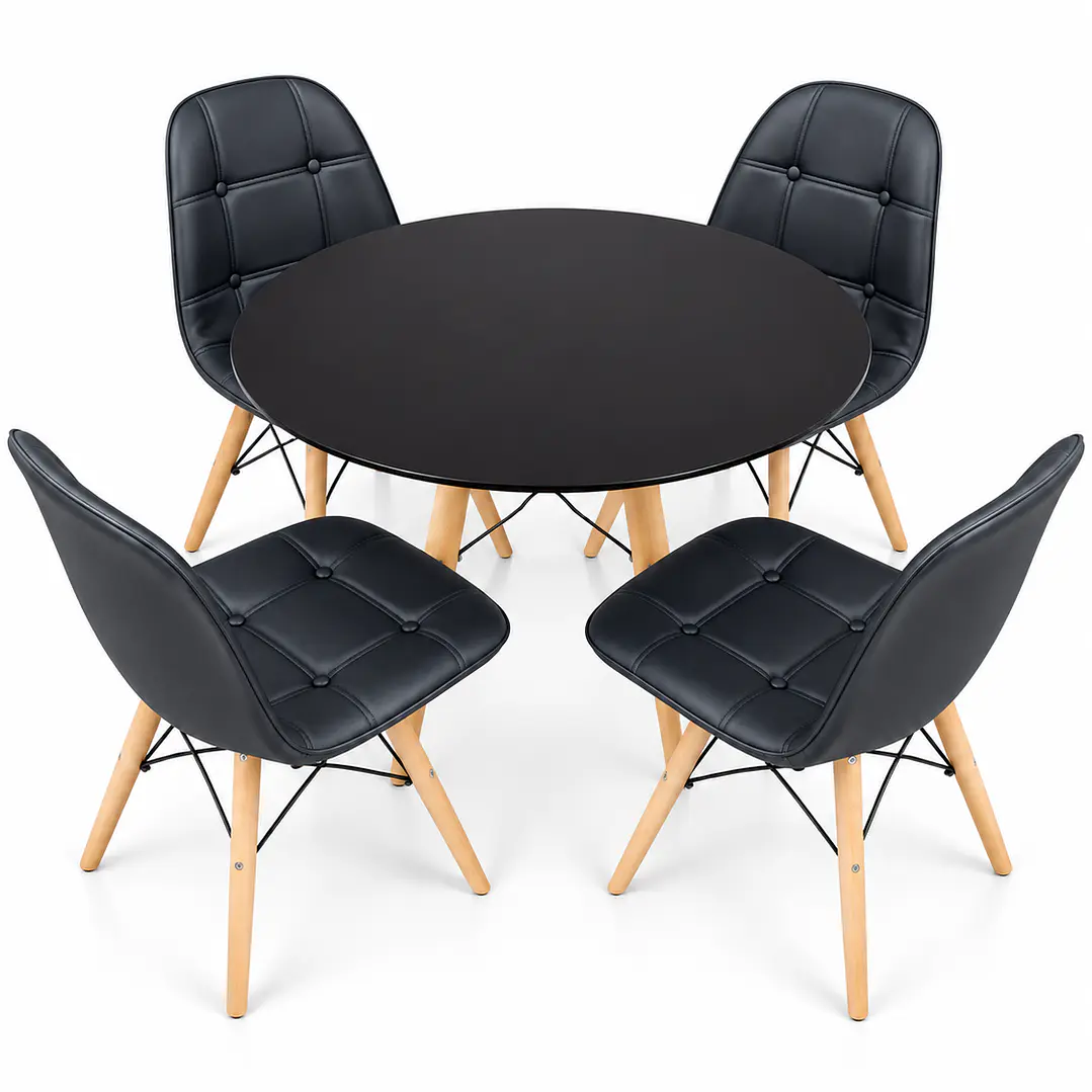 Mesa Redonda MDF + Sillas Buckles  2