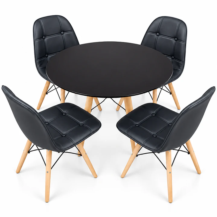 Mesa Redonda MDF + Sillas Buckles  2