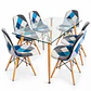 Comedor Oslo (Mesa rectangular vidrio 120x80 + Silla Patchwork) - Miniatura 1