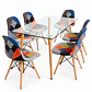 Comedor Oslo (Mesa rectangular vidrio 120x80 + Silla Patchwork) - Miniatura 2