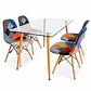 Comedor Oslo (Mesa rectangular vidrio 120x80 + Silla Patchwork) - Miniatura 5