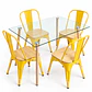 Comedor MoonLight (Mesa Rec Vidrio 120x80 + Silla Tolix madera) - Miniatura 1