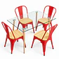Comedor MoonLight (Mesa Rec Vidrio 120x80 + Silla Tolix madera) - Miniatura 2