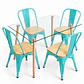 Comedor MoonLight (Mesa Rec Vidrio 120x80 + Silla Tolix madera) - Miniatura 3