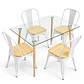 Comedor MoonLight (Mesa Rec Vidrio 120x80 + Silla Tolix madera) - Miniatura 4