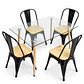 Comedor MoonLight (Mesa Rec Vidrio 120x80 + Silla Tolix madera) - Miniatura 5
