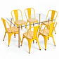 Comedor MoonLight (Mesa Rec Vidrio 120x80 + Silla Tolix madera) - Miniatura 6