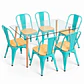 Comedor MoonLight (Mesa Rec Vidrio 120x80 + Silla Tolix madera) - Miniatura 8