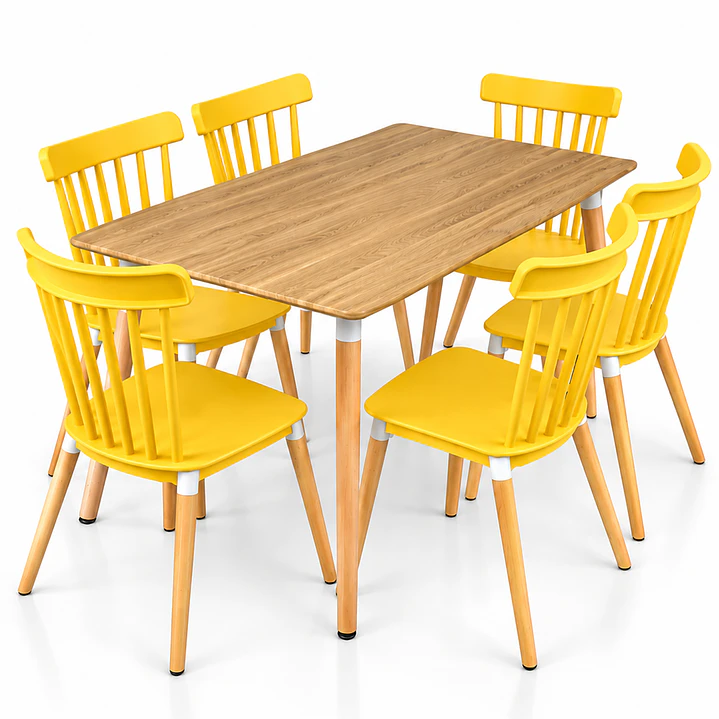 Comedor Milan (Comedor Melamina rect. Wood + Sillas Windsor) 2