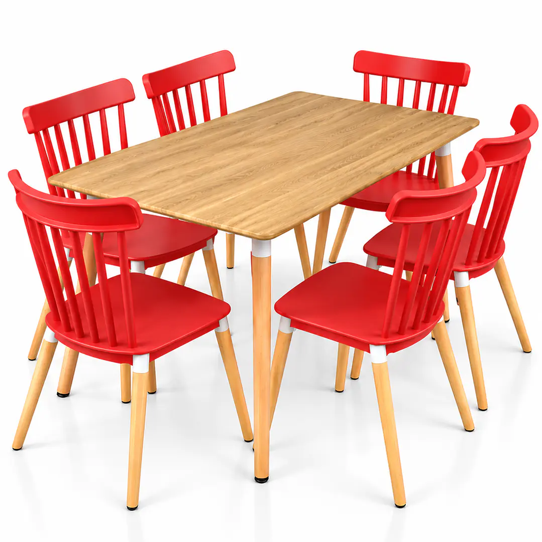 Comedor Milan (Comedor Melamina rect. Wood + Sillas Windsor) 3