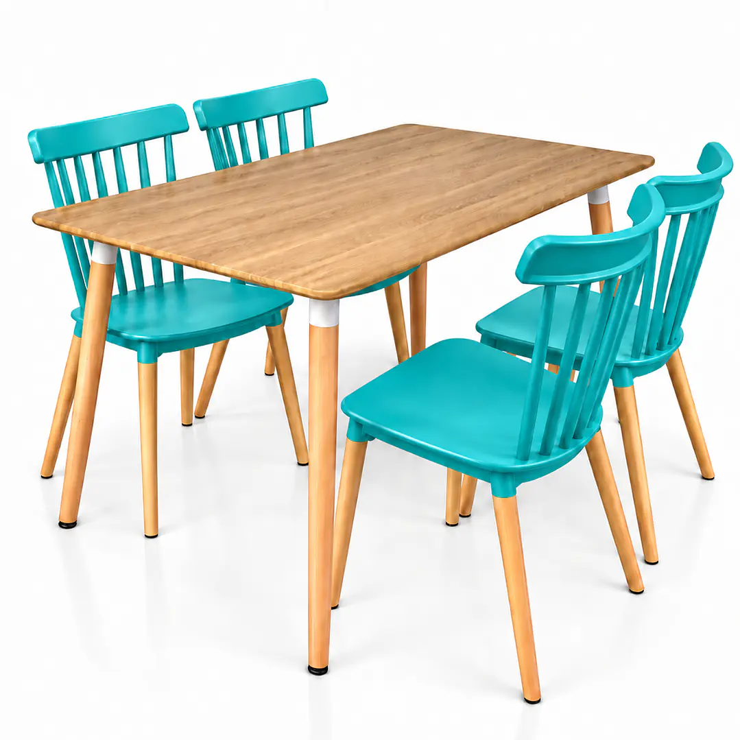 Comedor Milan (Comedor Melamina rect. Wood + Sillas Windsor) 4