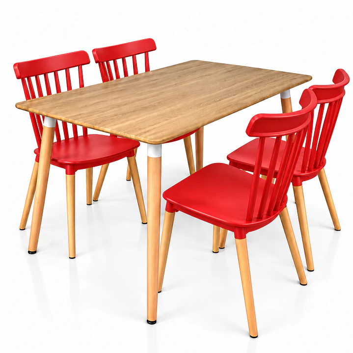 Comedor Milan (Comedor Melamina rect. Wood + Sillas Windsor) 6