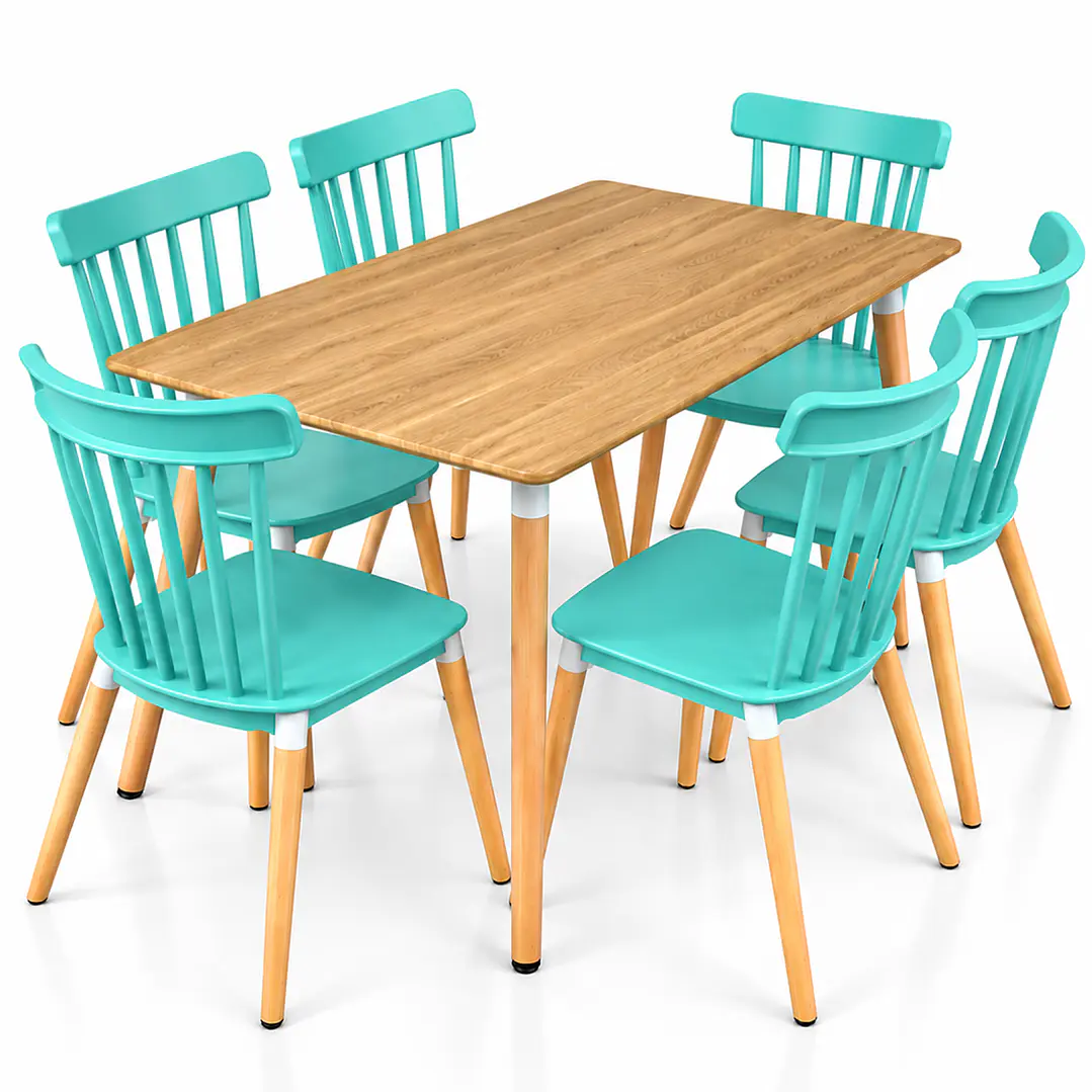 Comedor Milan (Comedor Melamina rect. Wood + Sillas Windsor) 7