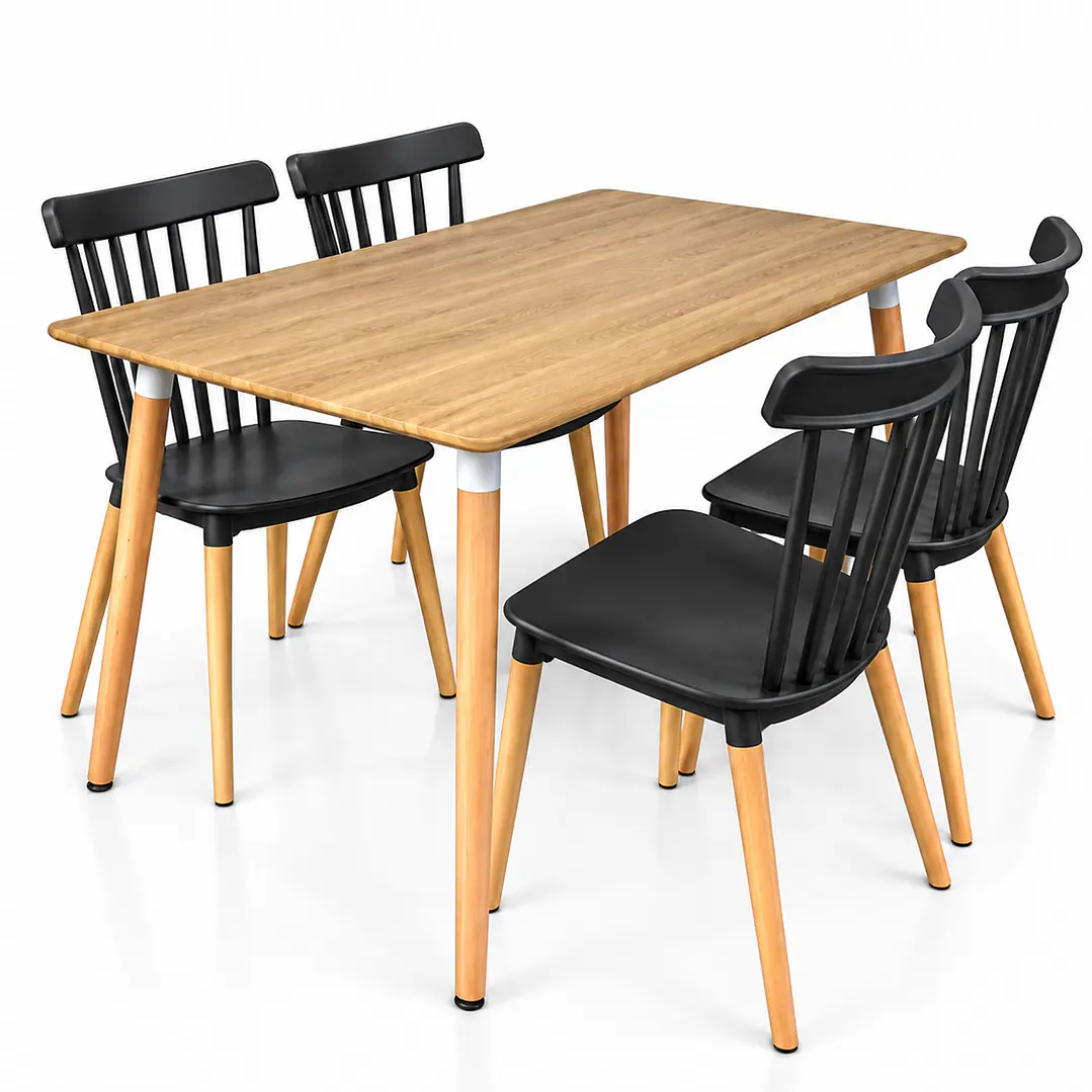 Comedor Milan (Comedor Melamina rect. Wood + Sillas Windsor) 11