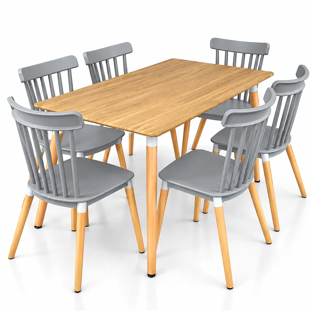 Comedor Milan (Comedor Melamina rect. Wood + Sillas Windsor) 12
