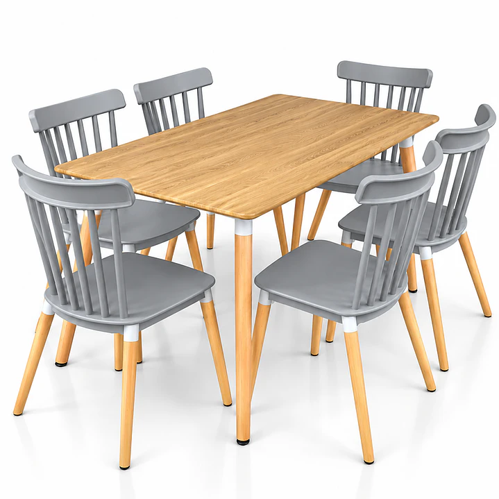Comedor Milan (Comedor Melamina rect. Wood + Sillas Windsor) 12