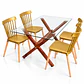 Comedor Sucre  (pata mesa color claro) (Mesa Vidrio 140x90 + Silla Windsor) - Miniatura 1