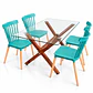 Comedor Sucre  (pata mesa color claro) (Mesa Vidrio 140x90 + Silla Windsor) - Miniatura 2