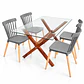 Comedor Sucre  (pata mesa color claro) (Mesa Vidrio 140x90 + Silla Windsor) - Miniatura 3