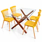 Comedor Sucre  (pata mesa color claro) (Mesa Vidrio 140x90 + Silla Windsor) - Miniatura 4