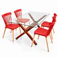 Comedor Sucre  (pata mesa color claro) (Mesa Vidrio 140x90 + Silla Windsor) - Miniatura 6