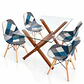 Comedor Belmopan (pata mesa color claro) (Mesa Vidrio 140x90 + Silla Patchwork) - Miniatura 5