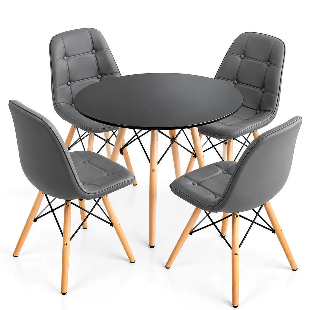 Comedor Capitone (Mesa Eames Negra + Silla Buckle) 1