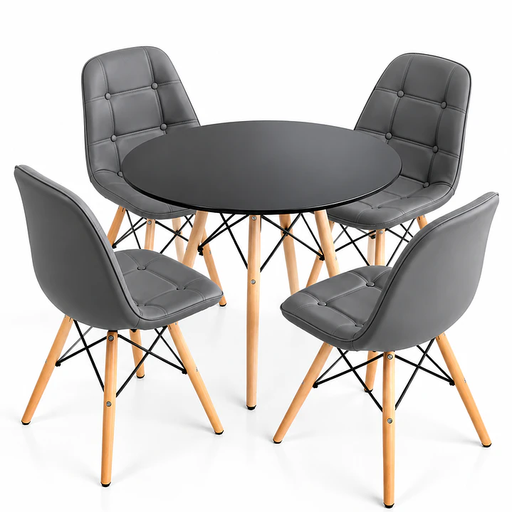 Comedor Capitone (Mesa Eames Negra + Silla Buckle) 1