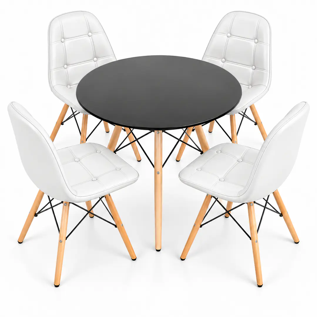 Comedor Capitone (Mesa Eames Negra + Silla Buckle) 3