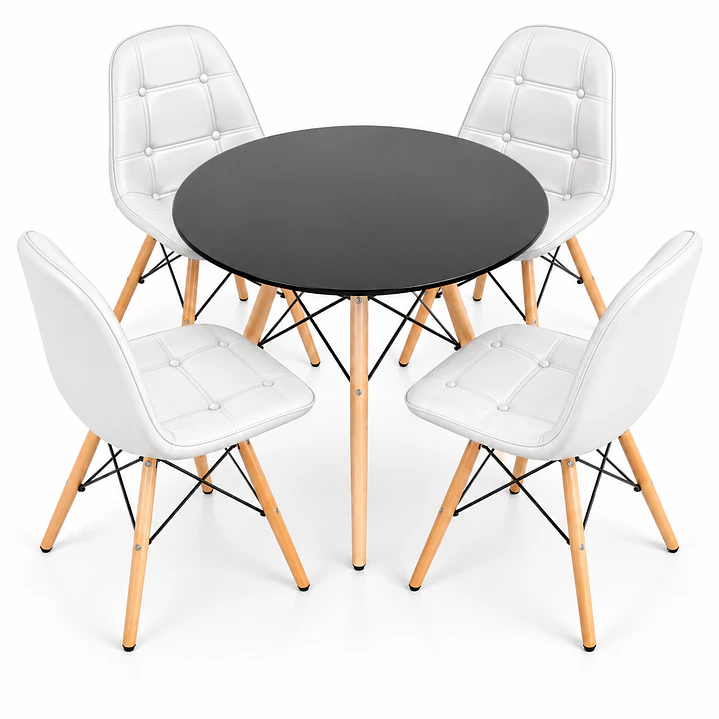 Comedor Capitone (Mesa Eames Negra + Silla Buckle) 3