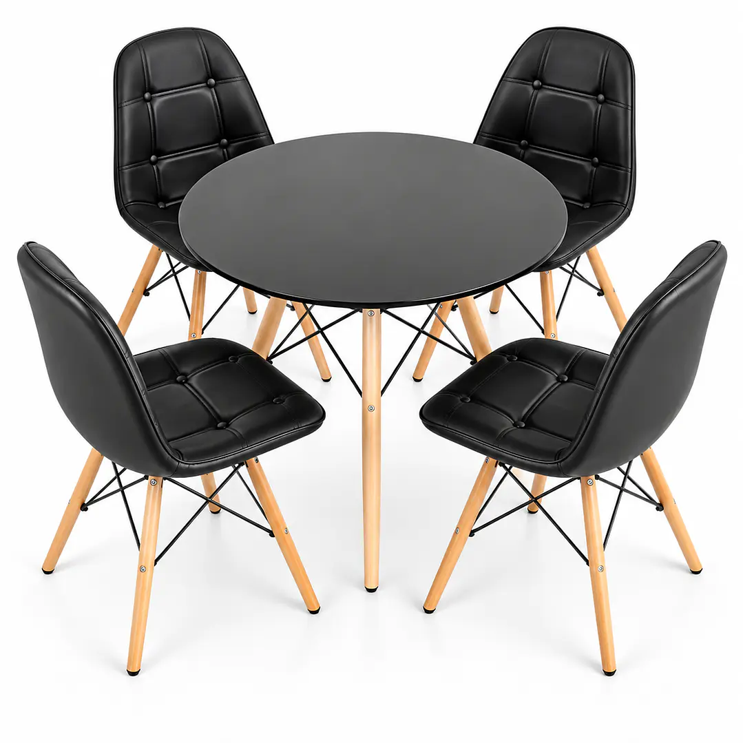 Comedor Capitone (Mesa Eames Negra + Silla Buckle) 4