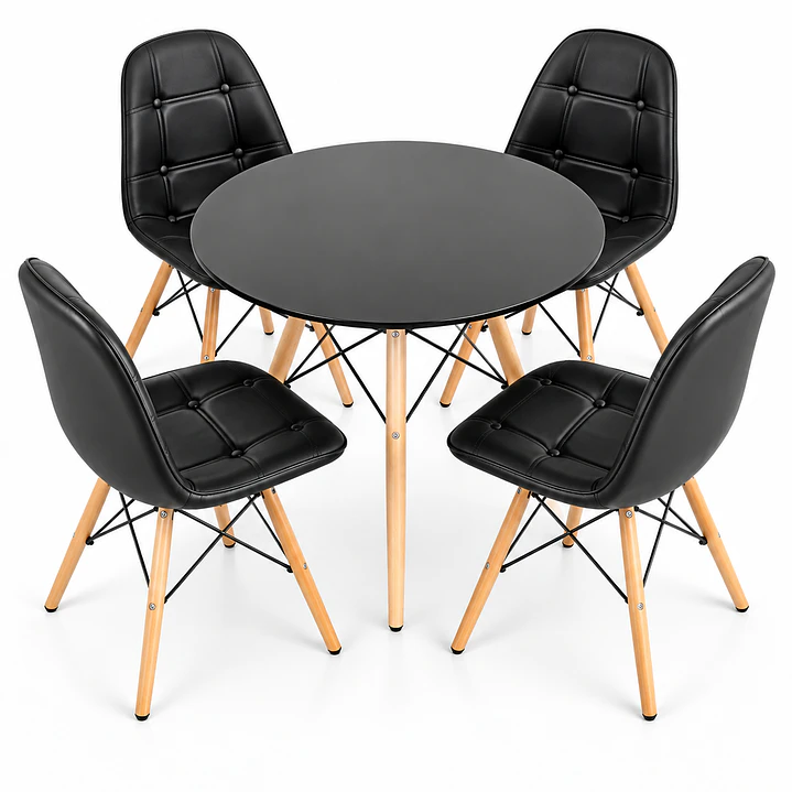 Comedor Capitone (Mesa Eames Negra + Silla Buckle) 4