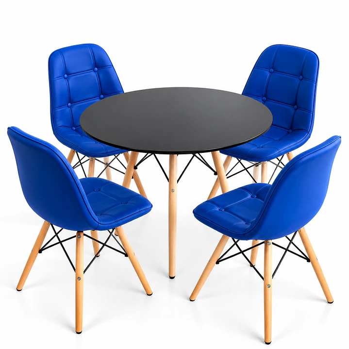 Comedor Capitone (Mesa Eames Negra + Silla Buckle) 6