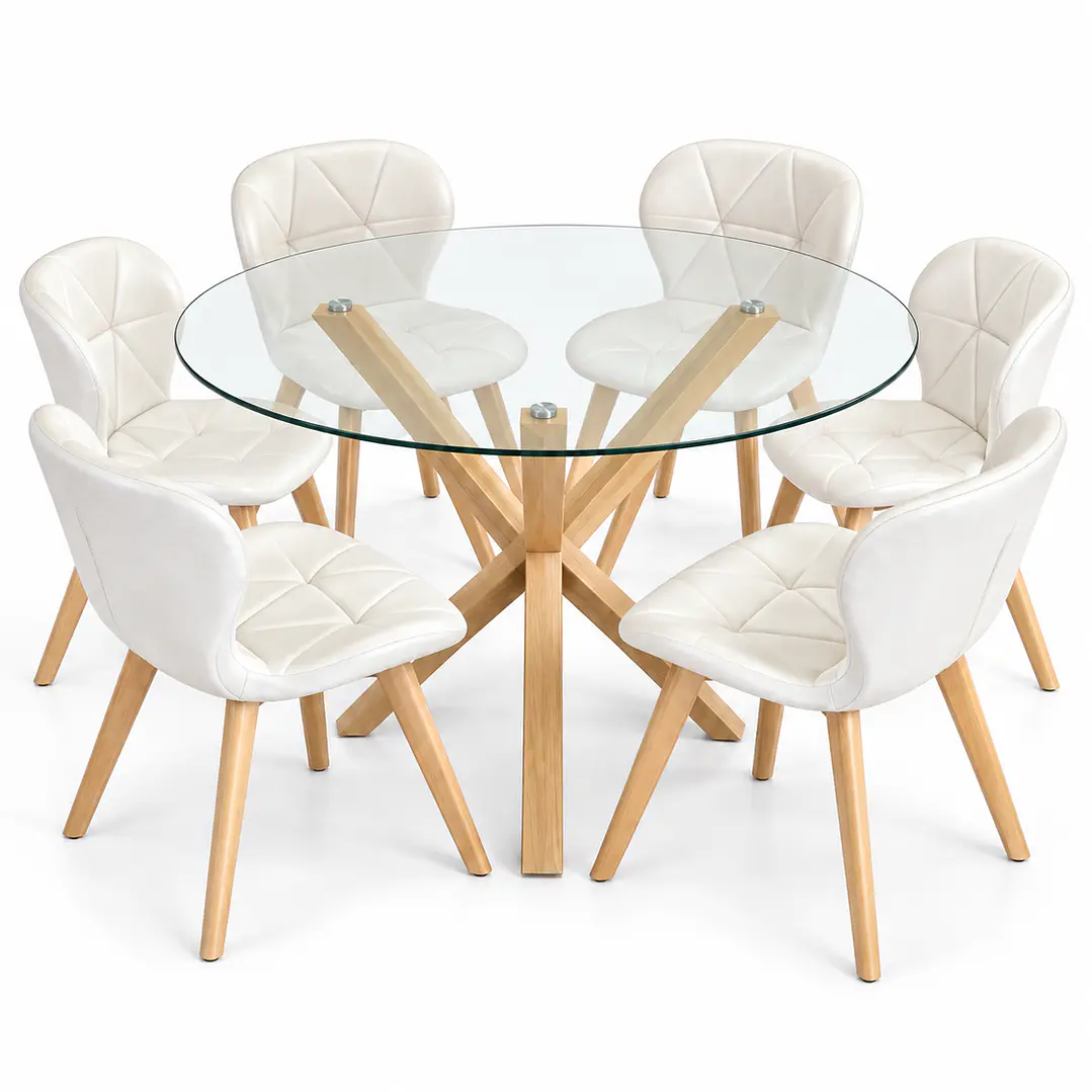 Comedor Kazajistán (Mesa Redonda cruz + Silla Radar Velvet) 1