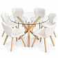 Comedor Kazajistán (Mesa Redonda cruz + Silla Radar Velvet) - Miniatura 1