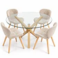 Comedor Kazajistán (Mesa Redonda cruz + Silla Radar Velvet) - Miniatura 3
